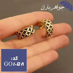 گوشواره نقره طلایی سیاه قلم زنانه کد GO_1058