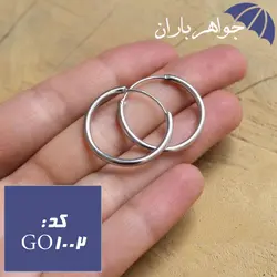 گوشواره نقره زنانه حلقه ای متوسط کد GO_1002