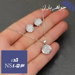نیم ست نقره تایلندی زنانه طرح گل کد NS_1053