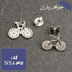 نیم ست نقره تایلندی طرح دوچرخه همراه با زنجیر نقره کد NS_1037