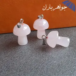 گردنبند کوارتز صورتی اصل طرح قارچ G3091