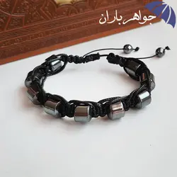 دستبند حدید استوانه ای طرح بافت D3069