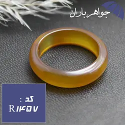 حلقه عقیق عسلی خاص خوشرنگ کد R_1457