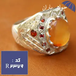 انگشتر عقیق یمنی شرف الشمس اصل فاخر دست ساز مردانه کد R_2379