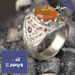 انگشتر عقیق یمنی شرف الشمس اصل فاخر دست ساز مردانه کد R_2379