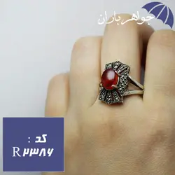 انگشتر عقیق یمنی اصل زنانه مارکازیتی کد R_2386