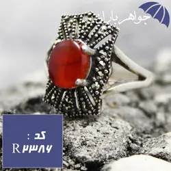 انگشتر عقیق یمنی اصل زنانه مارکازیتی کد R_2386