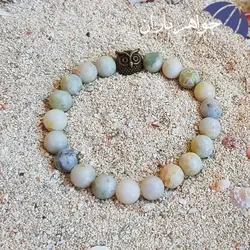 دستبند جید مات با نماد جغد D3074