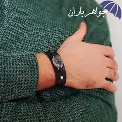 دستبند حدید مشکی حکاکی عین علی و هفت جلاله D3077
