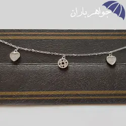 پابند نقره زنانه طرح قلب P3002