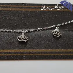 پابند نقره زنانه طرح تاج P3003