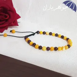 دستبند صدف زرد و یاقوت گارنت خوشرنگ اصل D3106