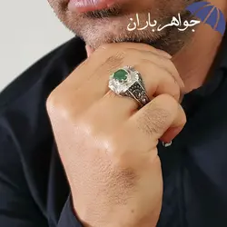 انگشتر زمرد اصل مردانه دست ساز فاخر کد R_2297