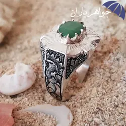 انگشتر زمرد اصل مردانه دست ساز فاخر کد R_2297