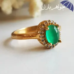 انگشتر طلاروس عقیق سبز زنانه کد R_1012B