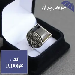 انگشتر عقیق سیاه طرح شمشیر ذوالفقار اسپرت کد R_1284