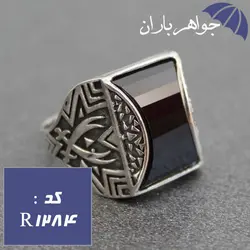 انگشتر عقیق سیاه طرح شمشیر ذوالفقار اسپرت کد R_1284
