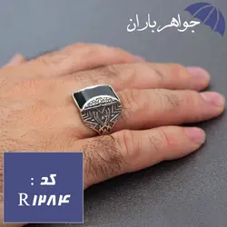 انگشتر عقیق سیاه طرح شمشیر ذوالفقار اسپرت کد R_1284
