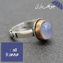 انگشتر عقیق یمنی کبود دور برنجی مردانه کد R_1282