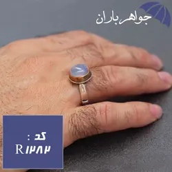 انگشتر عقیق یمنی کبود دور برنجی مردانه کد R_1282