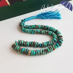 تسبیح فیروزه نیشابوری شجری اصل 101 دانه تراش عدسی کد T_1315