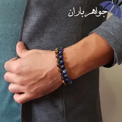 دستبند بافت دوبل چشم ببر و سودالیت D1644