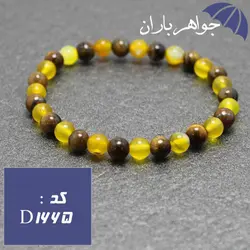 دستبند جید زرد و چشم ببر اصل خوشرنگ کد D_1665