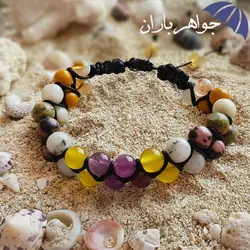 دستبند چندجواهر بافت دوبل کد D_1038B