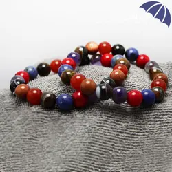 دستبند چندجواهر رنگی مردانه D3011