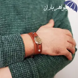 دستبند حدید ستاره سلیمان و عین علی پشت و رو کد D_1178