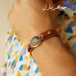 دستبند حدید طلایی آیت الکرسی کد D_1006