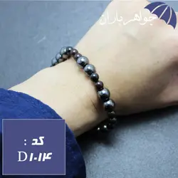 دستبند حدید و یاقوت گارنت کد D_1014