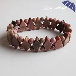 دستبند رودونیت صورتی اصل تراش دار کد D_1732