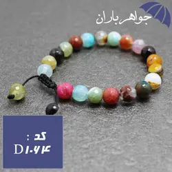 دستبند عقیق ام البنین تراش دار خوشرنگ کد D_1064