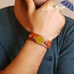 دستبند عقیق چرمی اسماء الهی کد D_1002B