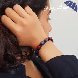 دستبند عقیق رنگی طرح بافت D3022