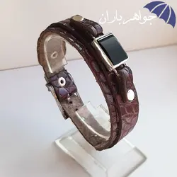 دستبند عقیق سیاه اصل چرمی کد D_1820