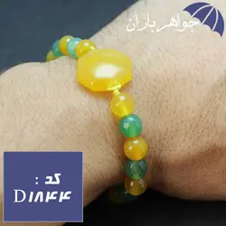 دستبند عقیق شرف الشمس و عقیق سبز اصل خوشرنگ کد D_1844