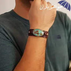 دستبند فیروزه نیشابوری شجری اصل درشت کد D_1521