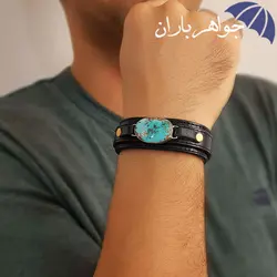 دستبند فیروزه نیشابوری شجری اصل مردانه اسپرت کد D_1693