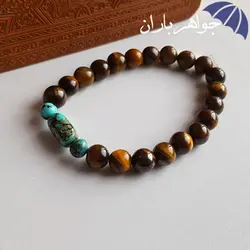 دستبند فیروزه و چشم ببر اصل کد D_1018B