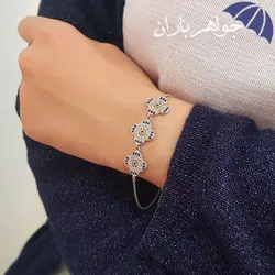 دستبند نقره مدل گل زنانه کد D_1297