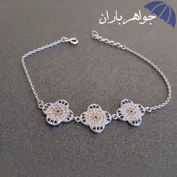 دستبند نقره مدل گل زنانه کد D_1297