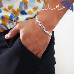 دستبند نقره مردانه طرح کورب D3008