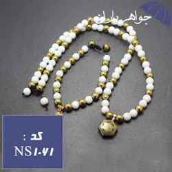 ست دستبند و گردنبند حدید طلایی و اونیکس با آویز حدید طلایی ستاره سلیمان و ستاره داوود کد NS_1061