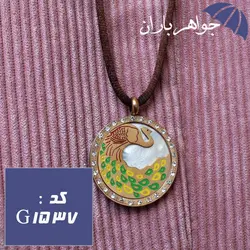 گردنبند طلاروس صدف طرح طاووس کد G_1537