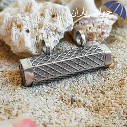 گردنبند نقره جاحرزی استوانه ای طرح دار کد G_1156