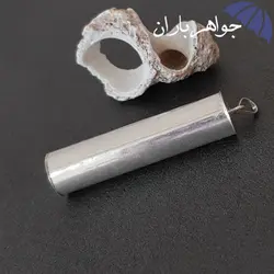 گردنبند نقره جاحرزی استوانه ای ساده کد G_1143