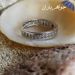 گوشواره نقره حلقه ای نگین دار کد GO_1025