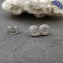 گوشواره نقره میخی دخترانه طرح بی نهایت GO3003